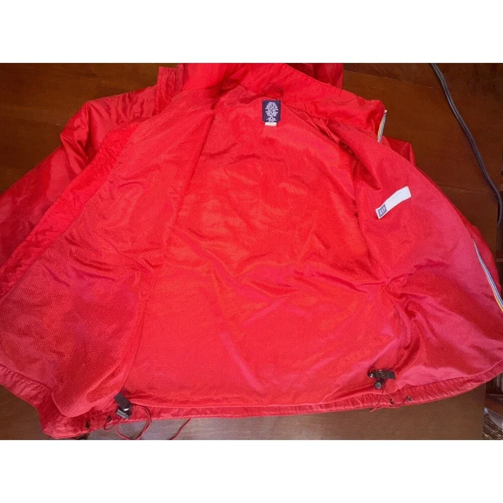 Vintage Gap Kids Red Windbreaker Nylon Jacket Lightweight Sz L-XL 10-12 Retro